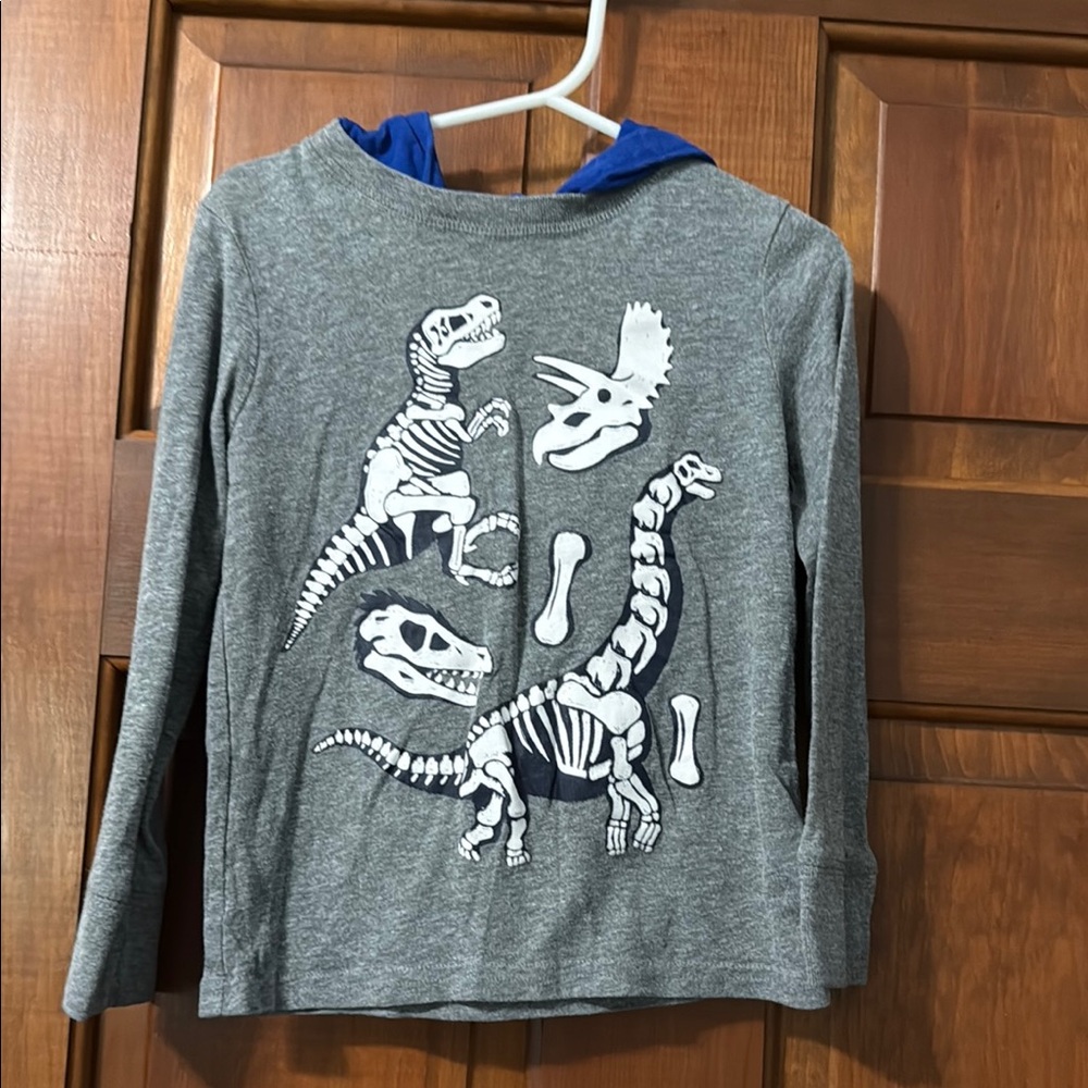 The Children's Place Gray Hoodie with Dinosaur Skeletons